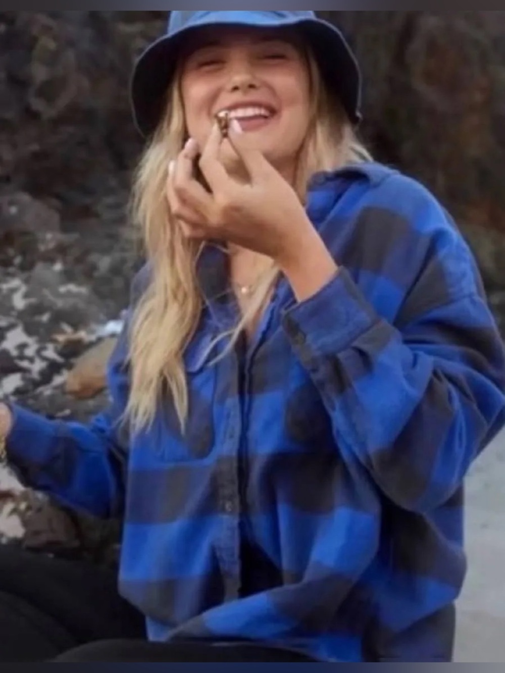 Aerie Lumber Jane Flannel shirt black and blue